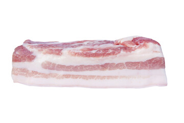 Pork belly isolated on white background with clipping path.
