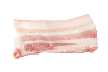 Pork belly isolated on white background with clipping path.