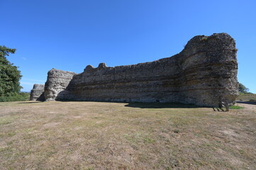 A Roman wall in East Sussex, UK during the drought of August 2022.
