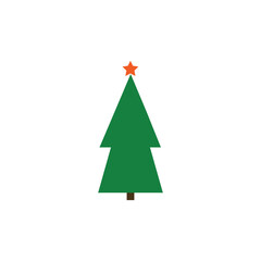 Christmas tree icon. Vector illustration. Flat design.
