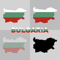 Obraz premium Vector map of Bulgaria borders. Flag and geography of the country of Bulgaria