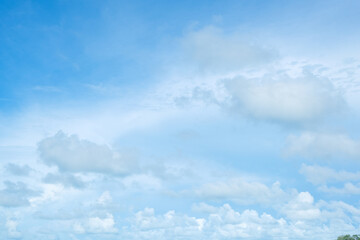 Naklejka na ściany i meble Blue sky with fluffy cloud sunny day