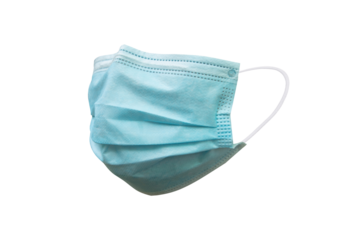 Medical mask or Hygienic mask isolated on white background with clipping path.