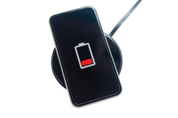 Smartphone charging on a wireless charger