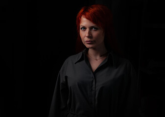 redhead women posing in uniform