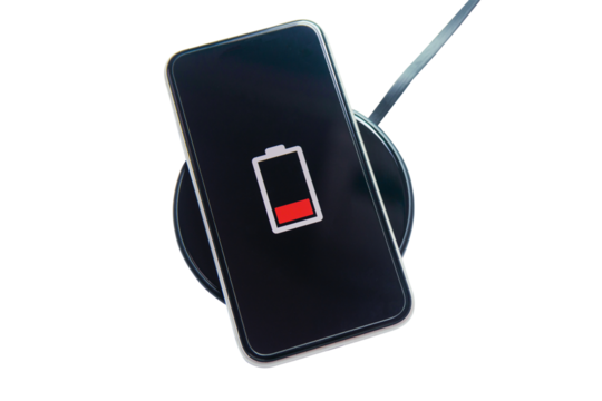 Smartphone charging on a wireless charger