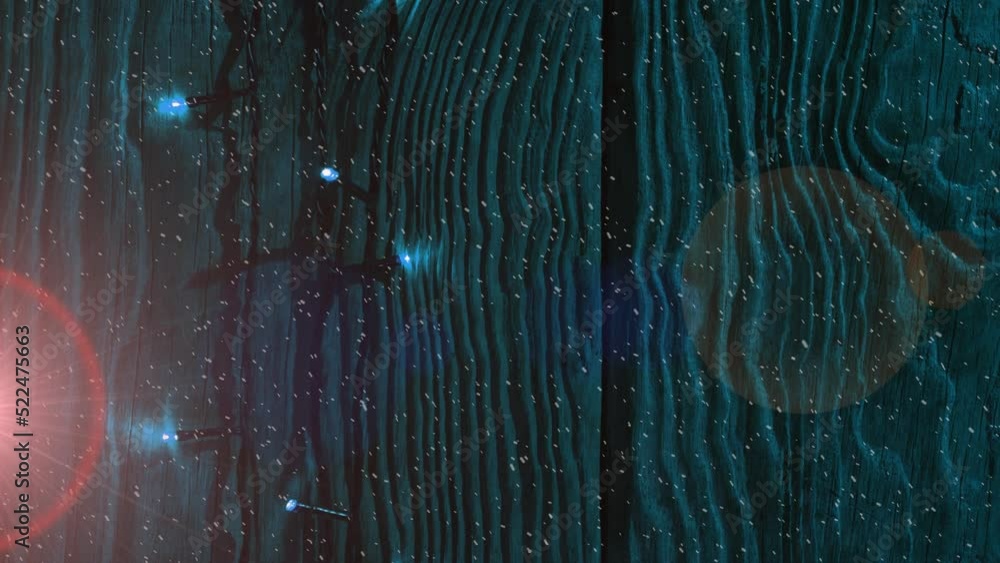 Poster animation of bokeh effect and abstract pattern against illuminated wooden fence