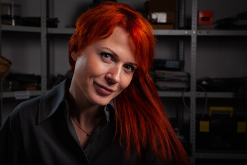 redhead women posing in uniform