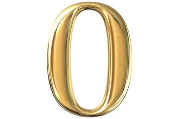 Obraz premium number 0 gold bracelet isolated 