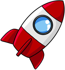 cute cartoon colorful spaceship rocket © Kitipong