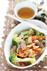 Chinese comfort food, Mixed vegetable and pork stir fried