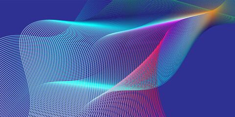 abstract blue wave background and Abstract blue wave curve lines banner background design. Beautiful multicolored abstract background. Varicolored neutral backdrop for presentation design.