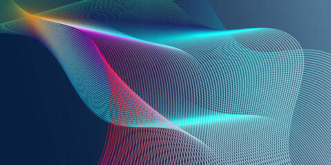 abstract blue wave background and Abstract blue wave curve lines banner background design. Vector illustration. Modern template abstract design flowing particles wave. Modern template abstract design 