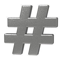 Hashtag icon isolated on transparent background. 3D Illustration.