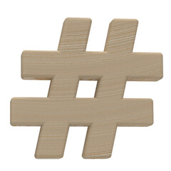 Obraz premium Hashtag icon isolated on transparent background. 3D Illustration.