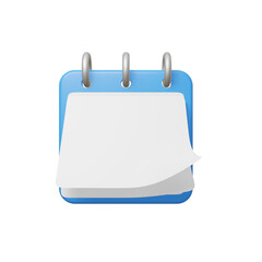 3d illustration, notebook icon isolated on a transparent background