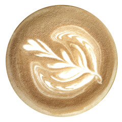 Top of coffee latte.