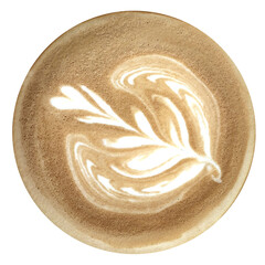 Top of coffee latte.