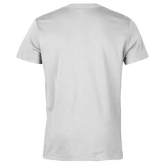 Realistic Grey unisex t shirt front and back mockup, cutout.