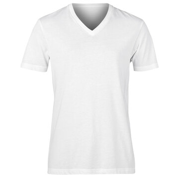 Realistic White unisex t shirt front and back mockup, Cutout.