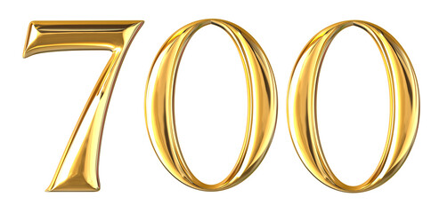 number 700 gold bracelet isolated 