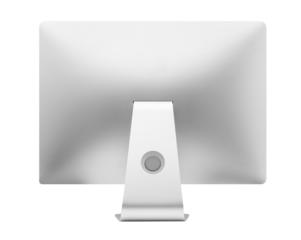 Desktop computer with blank screen mockup, Cutout.