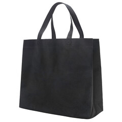 Black fabric canvas bag mockup, Cutout.