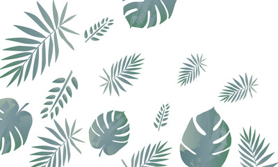 Naklejka na ściany i meble tropical green leaf pattern background