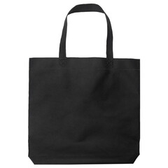 Black fabric canvas bag mockup, Cutout.