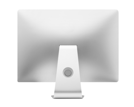 Desktop computer with blank screen mockup, Cutout.