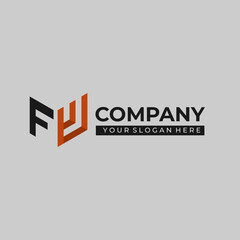 Letter F W Modern Logo Template