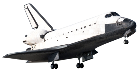 Space Shuttle takes off into space. Elements of this image furnished by NASA.