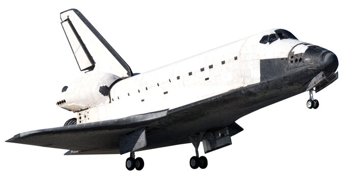 Space Shuttle takes off into space. Elements of this image furnished by NASA.