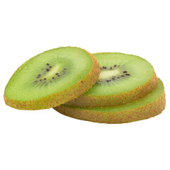 Kiwi fruit and half and slice mockup, Cutout.