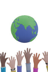 Cartoon-style global culture and world diversity or earth day as a concept of diverse people