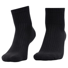 Black socks mockup, Cutout.