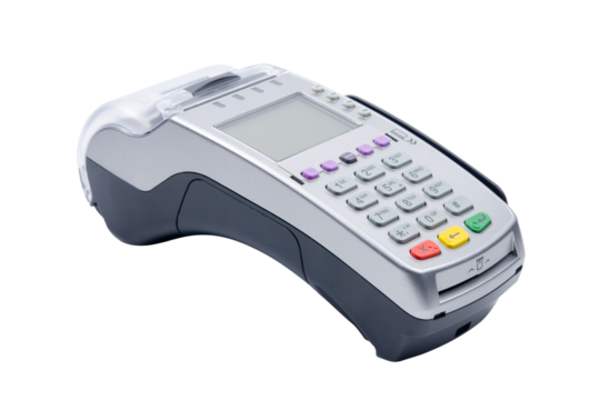 EDC machine or electronic data capture machine isolated on white background with clipping path