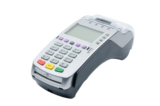 EDC machine or electronic data capture machine isolated on white background with clipping path