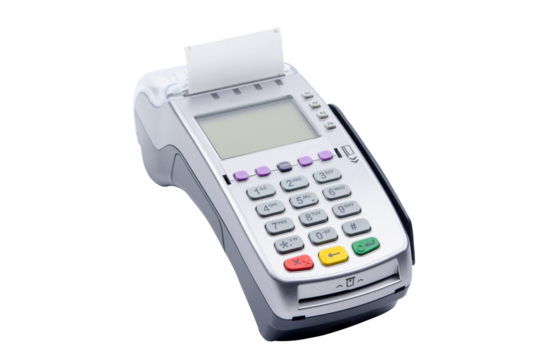 EDC machine or electronic data capture machine isolated on white background with clipping path