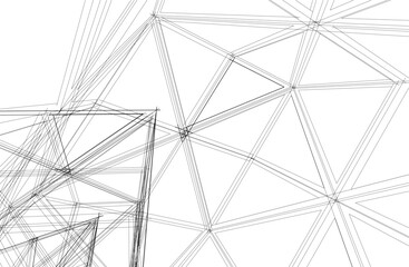 abstract architecture vector 3d illustration