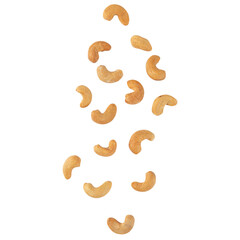 Cashew nuts falling mockup, Cutout.