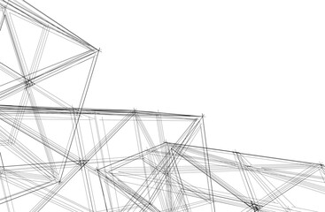 abstract architecture vector 3d illustration