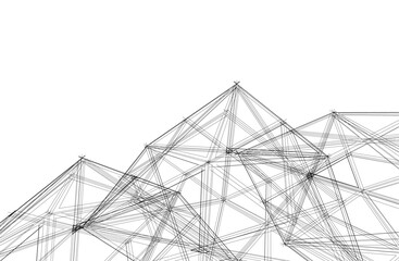 abstract architecture vector 3d illustration