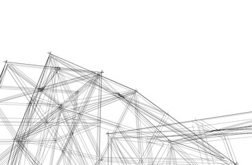 abstract architecture vector 3d illustration