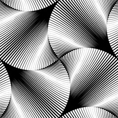 Abstract Seamless Op Art Pattern. Lines texture.