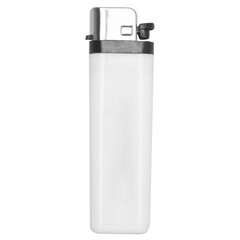 White plastic gas lighter mockup, Cutout. - obrazy, fototapety, plakaty