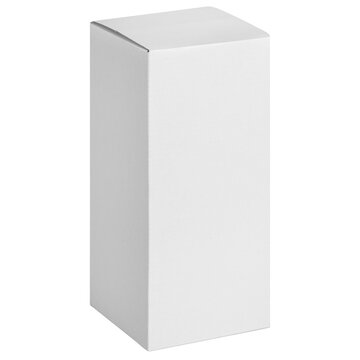 White Box Tall Shape Product Packaging Mockup, Cutout.