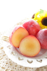 Freshness plum  from Japan for summer fruit with copy space 