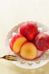 Freshness plum  from Japan for summer fruit with copy space 