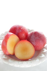 Freshness plum  from Japan for summer fruit with copy space 
